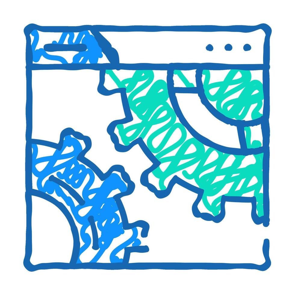 settings and seo optimization working mechanism icon doodle illustration vector