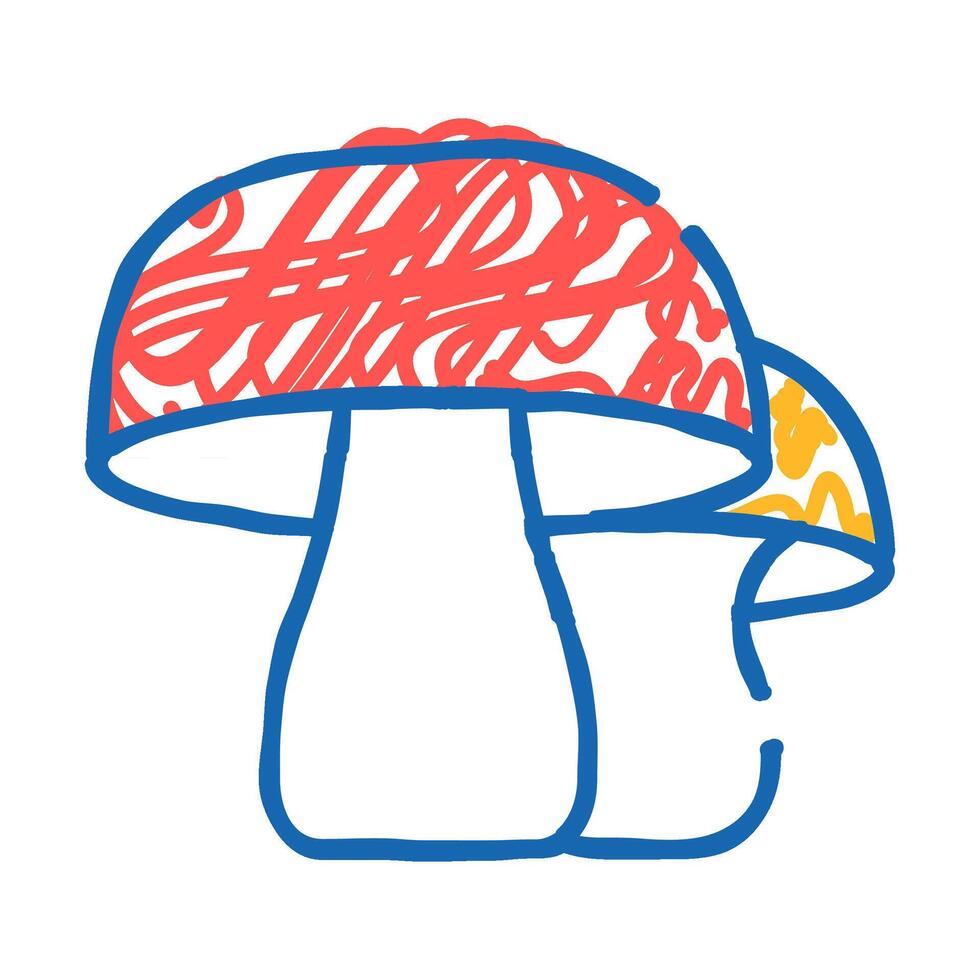 mushrooms vegetables icon doodle illustration vector