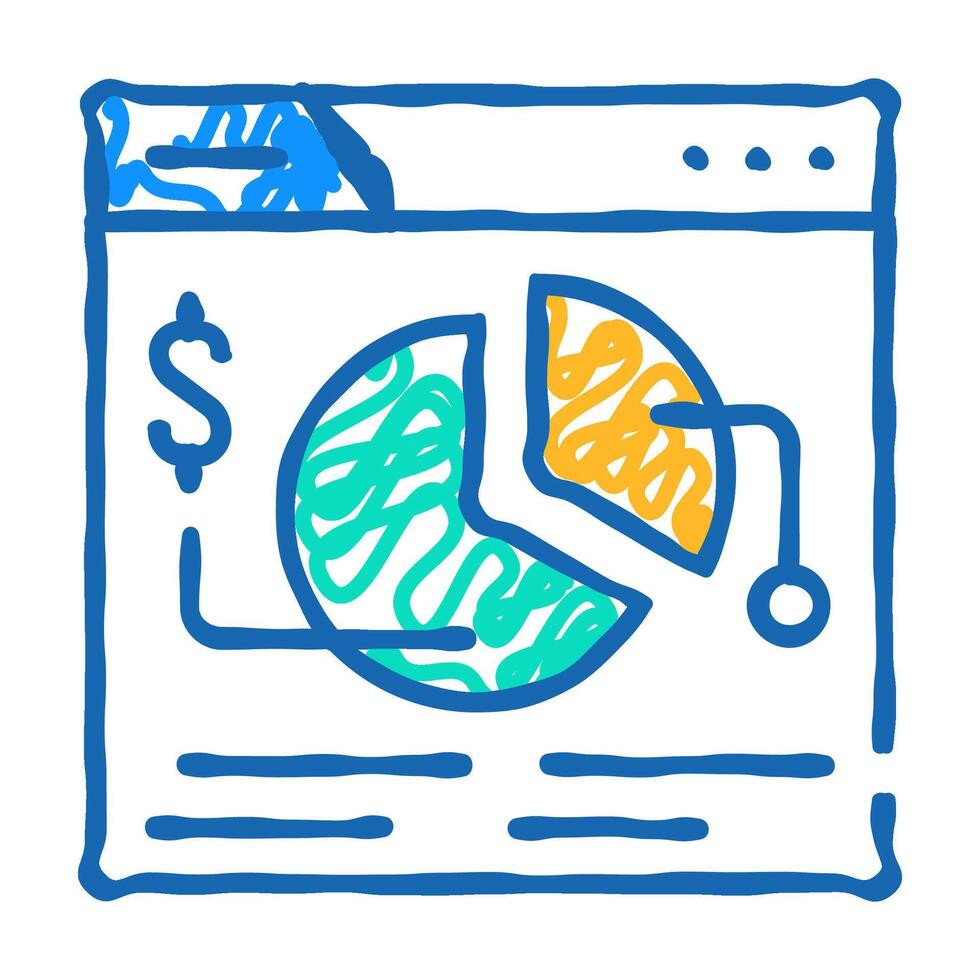 financial analysis seo optimization icon doodle illustration vector