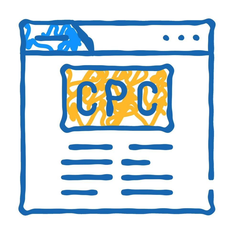 cpc seo optimization icon doodle illustration vector