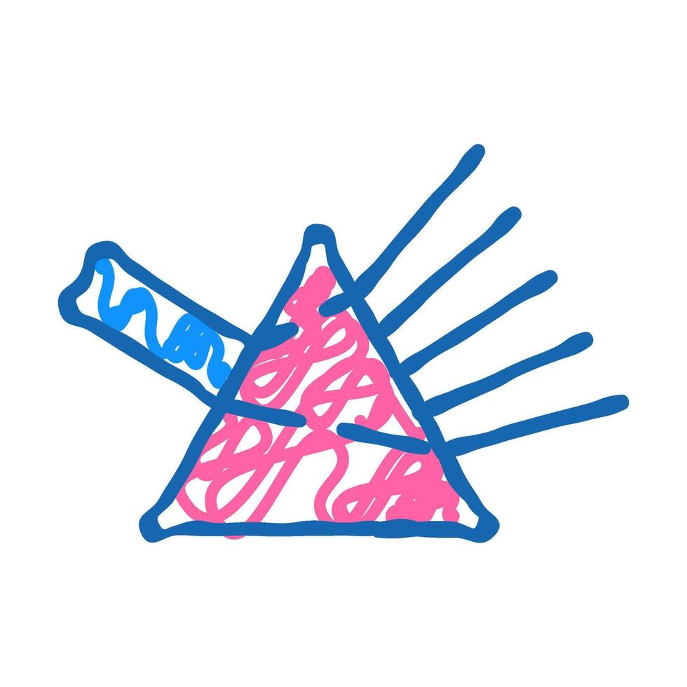 refraction of light rays prism icon doodle illustration vector