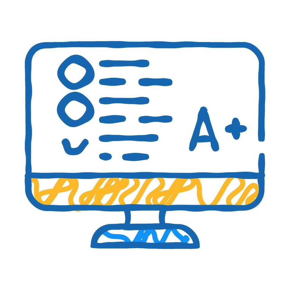 online test icon doodle illustration vector