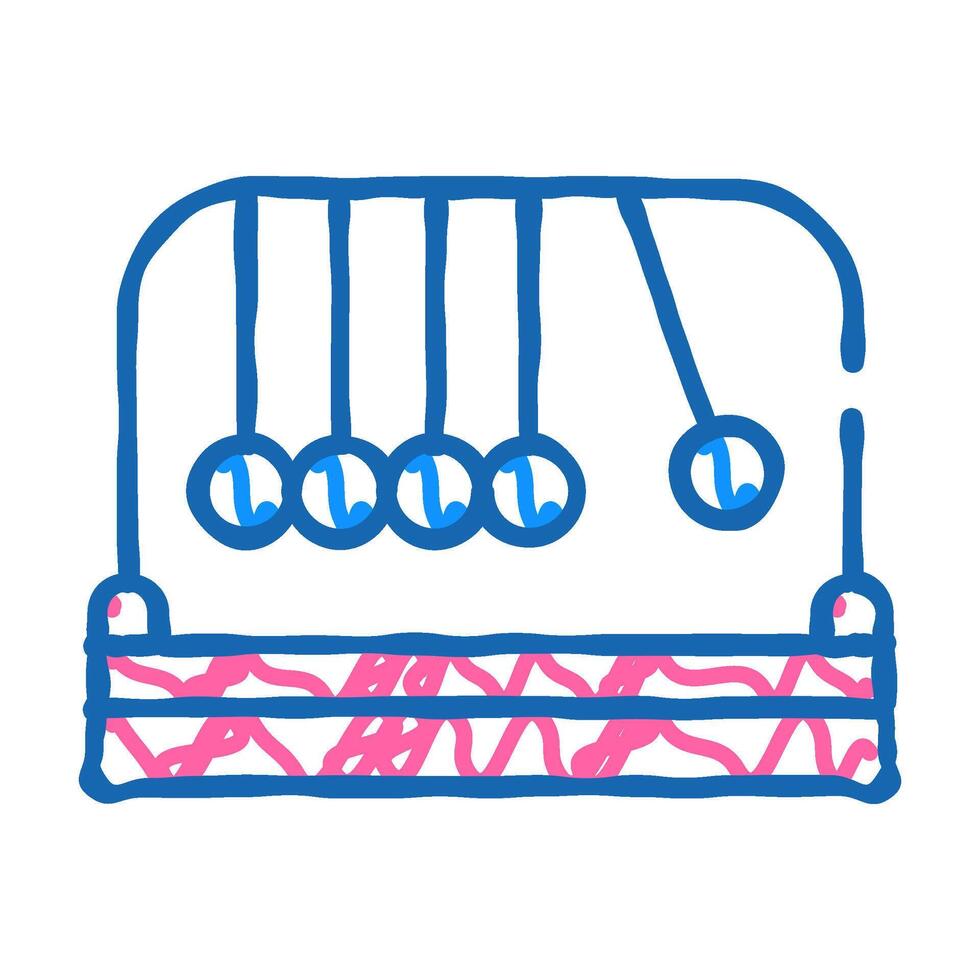 newton balls icon doodle illustration vector