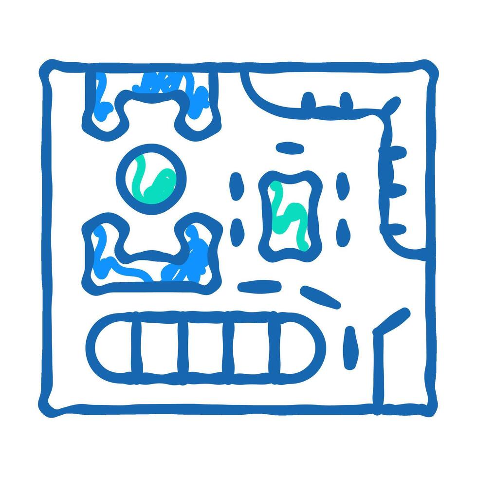 coworking layout icon doodle illustration vector