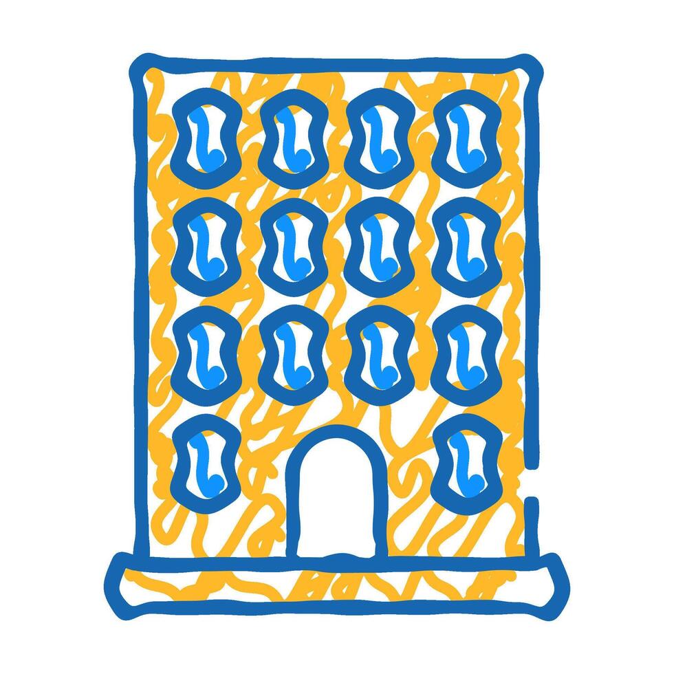 coworking building icon doodle illustration vector
