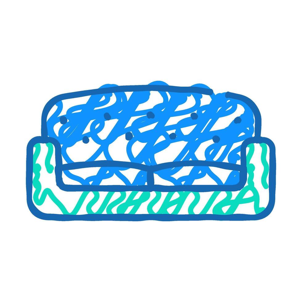 comfortable sofa coworking furniture icon doodle illustration vector