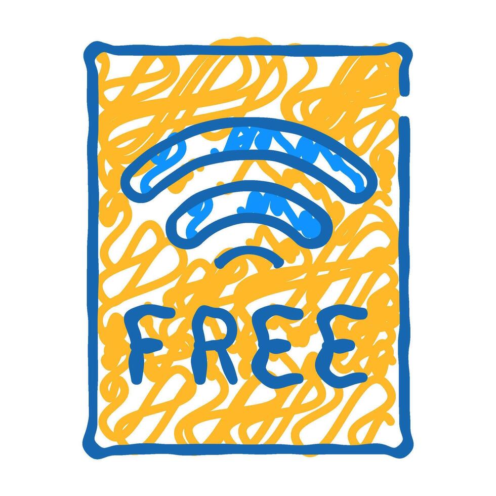 free wifi plate icon doodle illustration vector