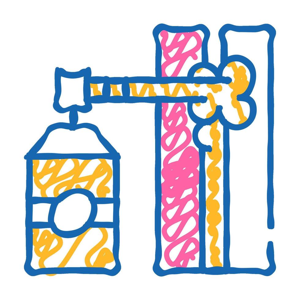 gap filling by foam icon doodle illustration vector