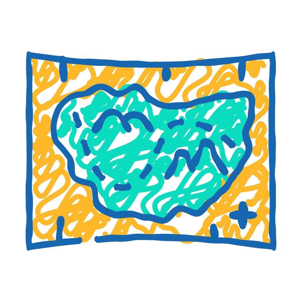 medieval map icon doodle illustration vector