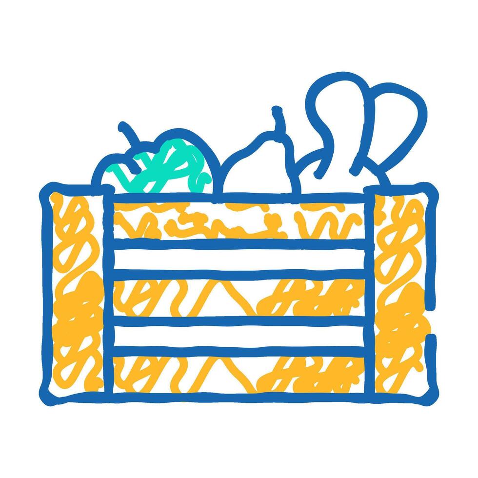 vegetables box icon doodle illustration vector