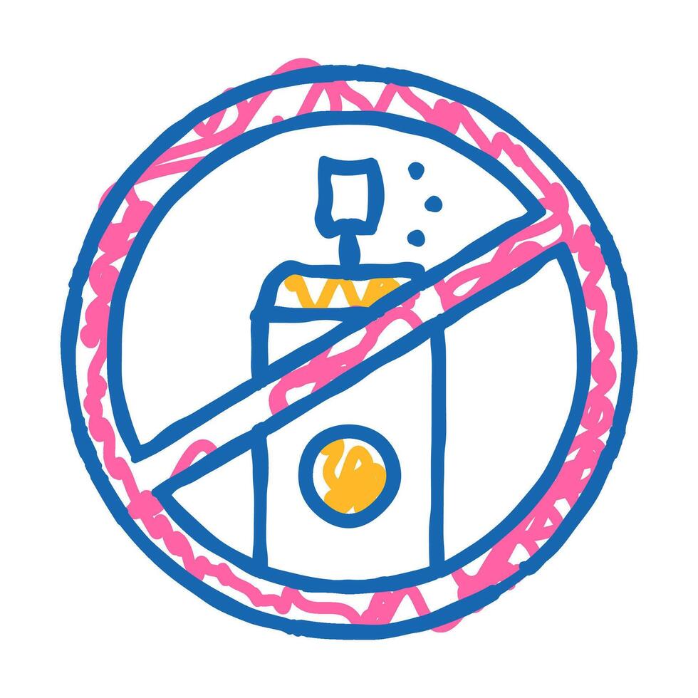 pesticide free spray crossed out sign icon doodle illustration vector