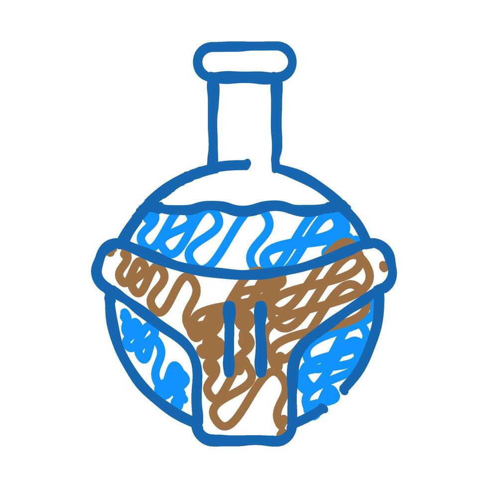 flask with liquid icon doodle illustration vector