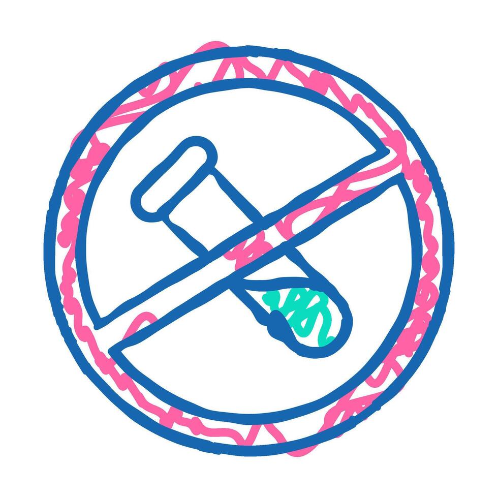 gmo free flask crossed out mark icon doodle illustration vector