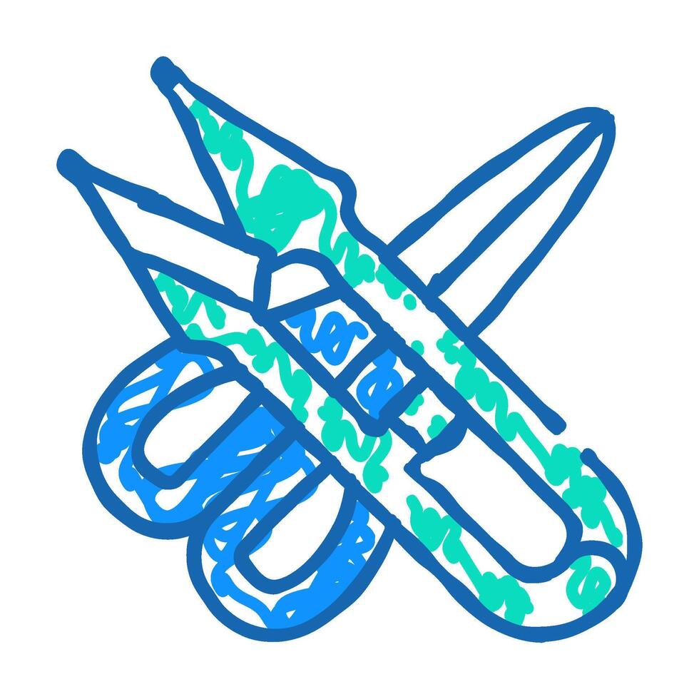 different scissors icon doodle illustration vector