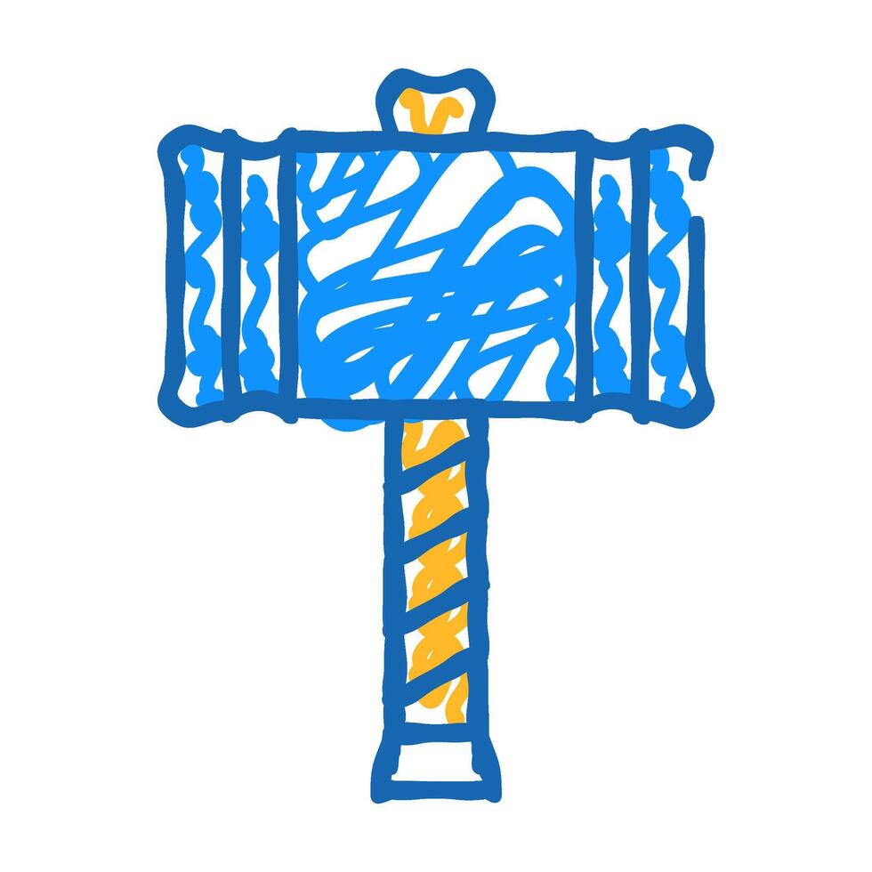 viking hammer weapon icon doodle illustration vector