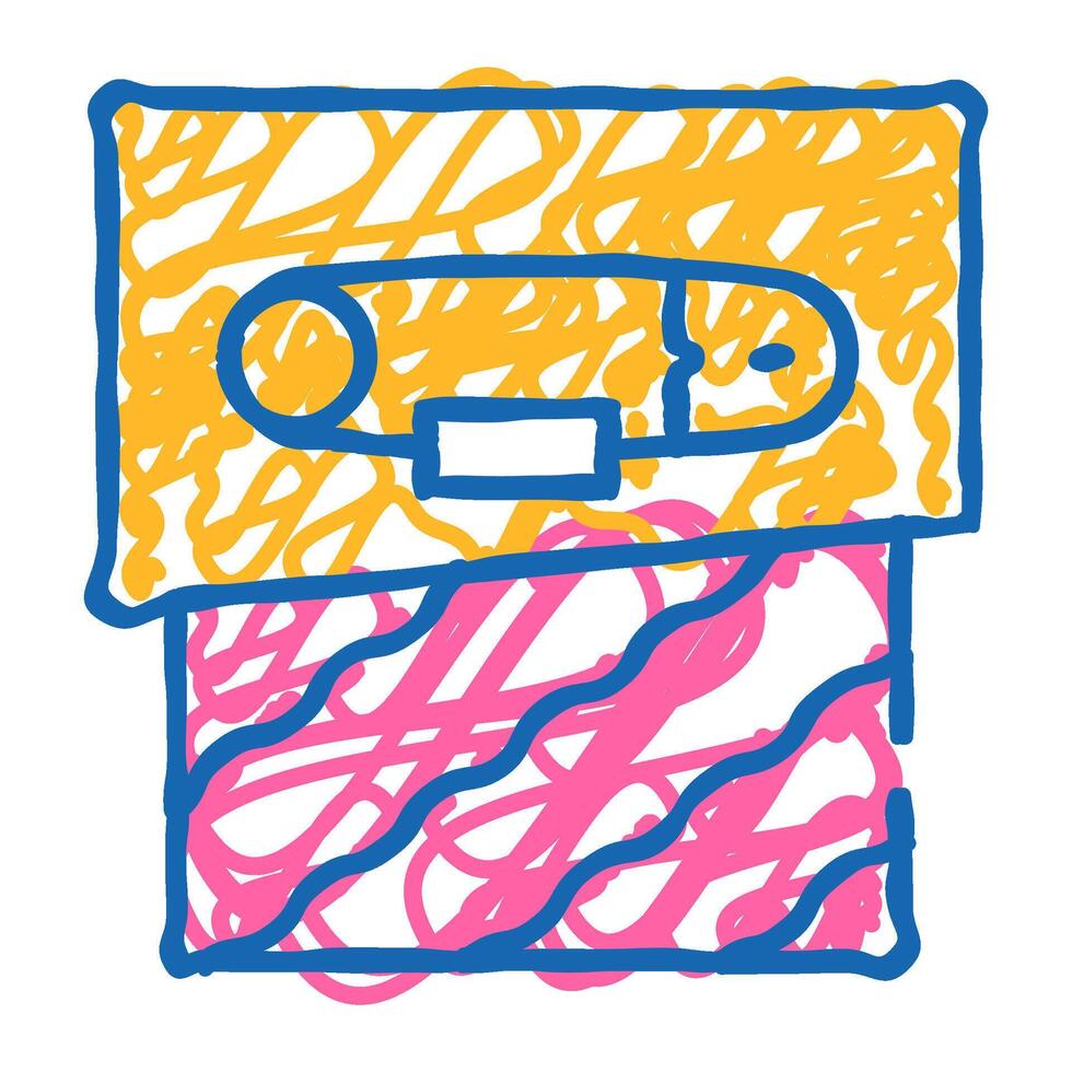 pin and fabric icon doodle illustration vector