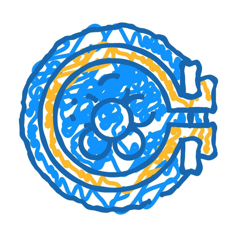 embroidering flower in embroidery hoop icon doodle illustration vector