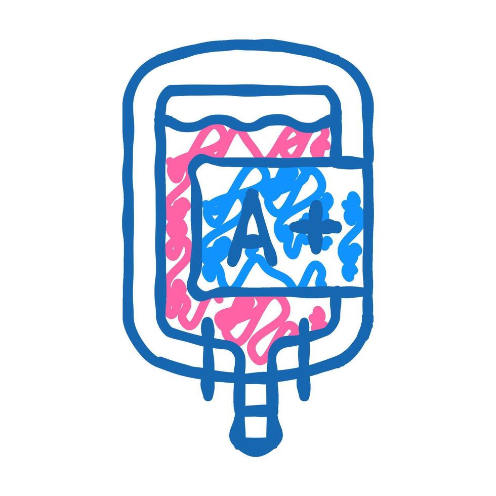 blood for transfusion icon doodle illustration vector