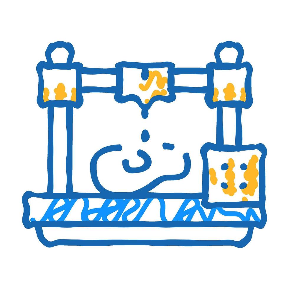printing prostheses on 3d printer icon doodle illustration vector