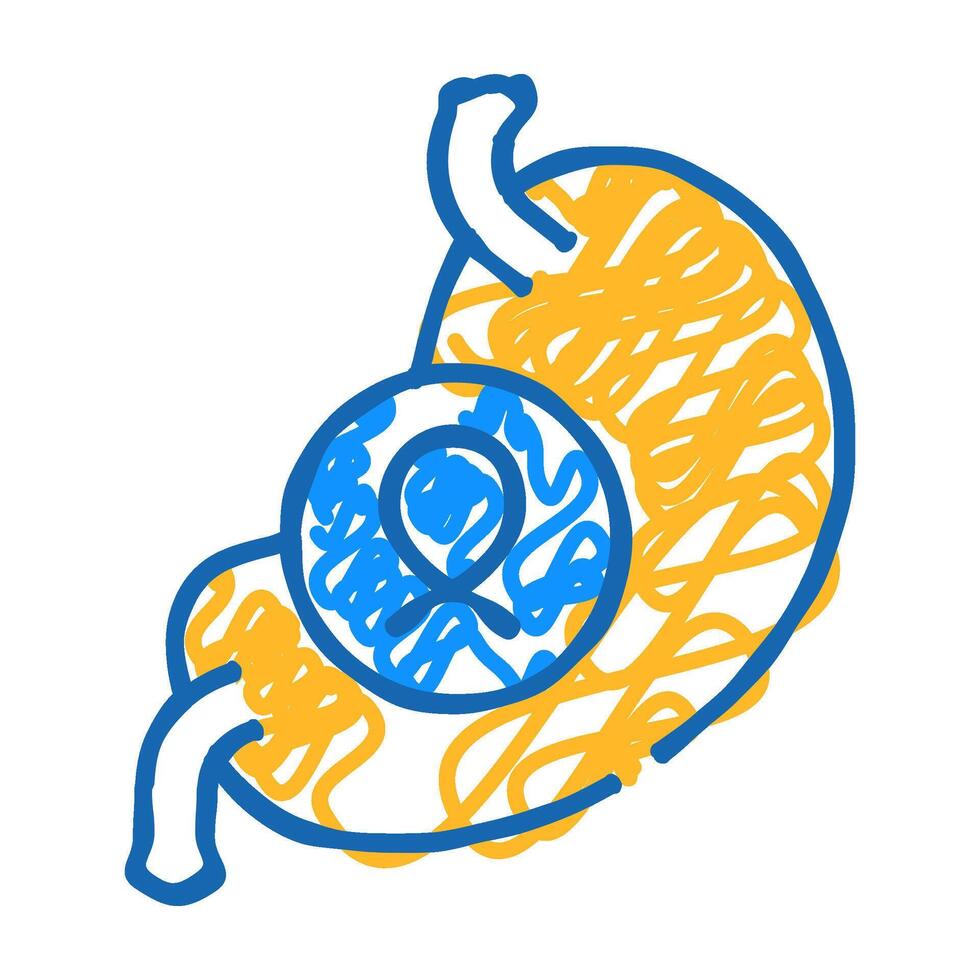 stomach cancer sign icon doodle illustration vector