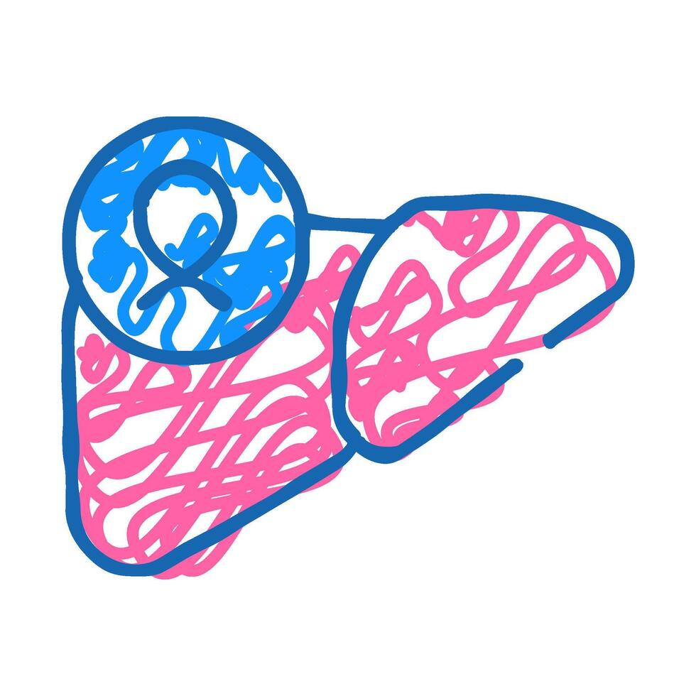 liver cancer sign icon doodle illustration vector