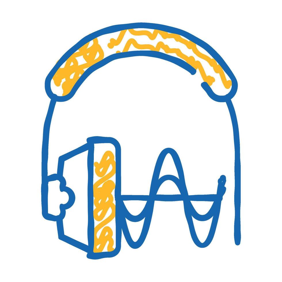 hearing testing equipment icon doodle illustration vector