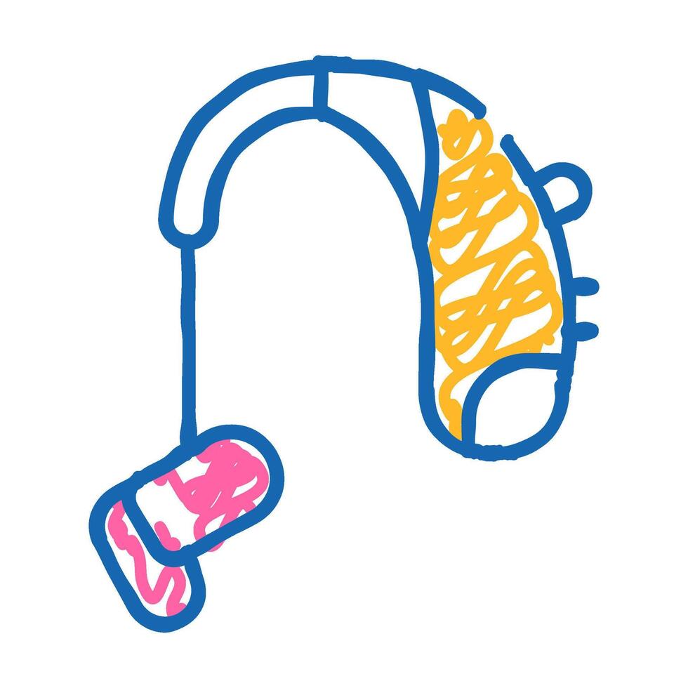 hearing aid gadget icon doodle illustration vector