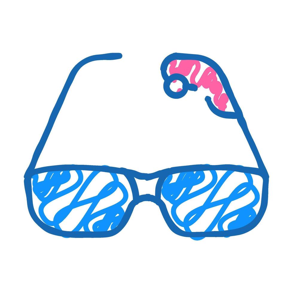 glasses with hearing aid gadget icon doodle illustration vector