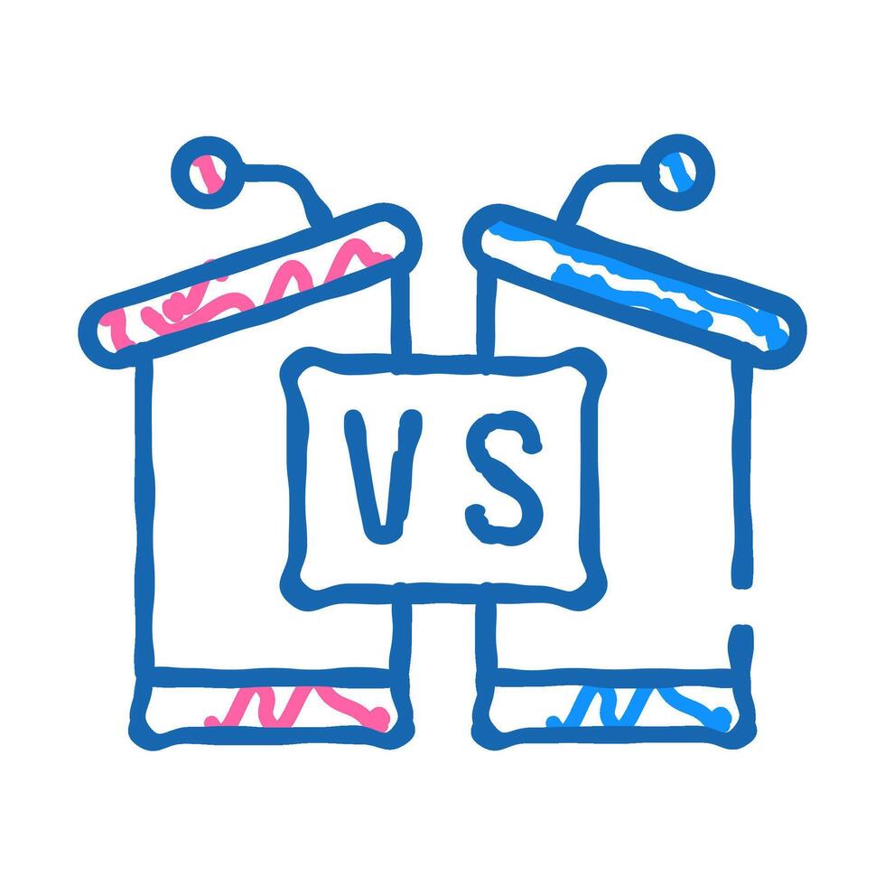 debates candidates tribunes icon doodle illustration vector