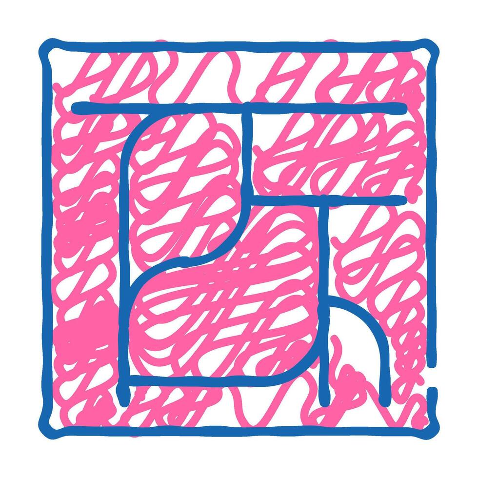 factory route system icon doodle illustration vector