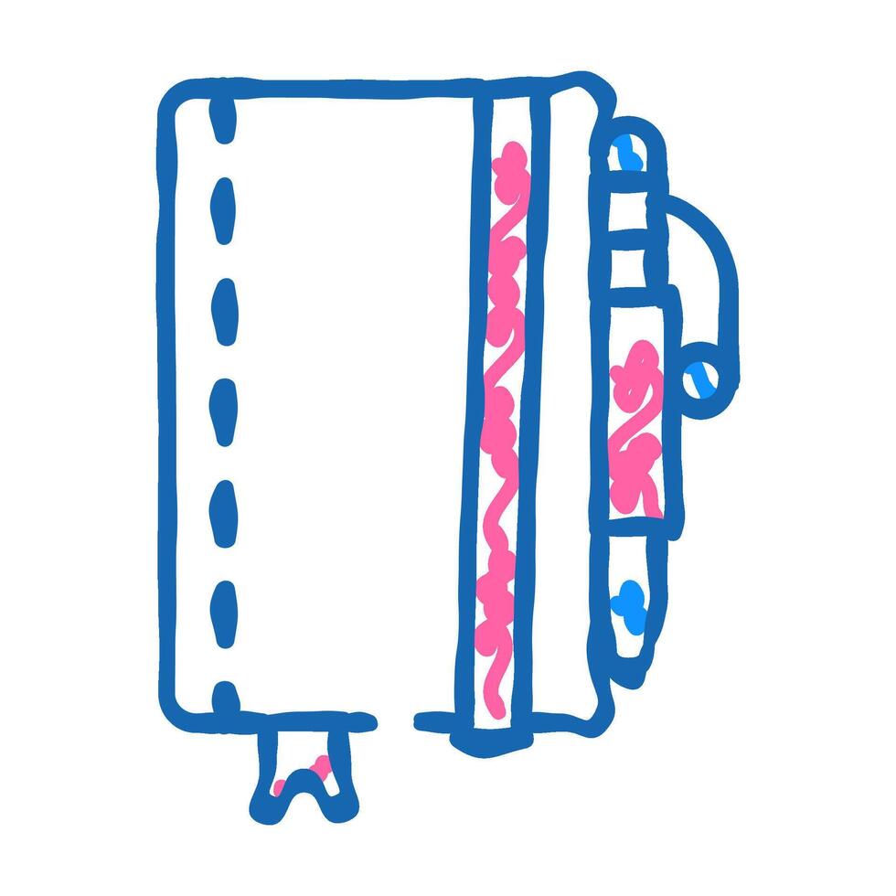 notebook and pen icon doodle illustration vector