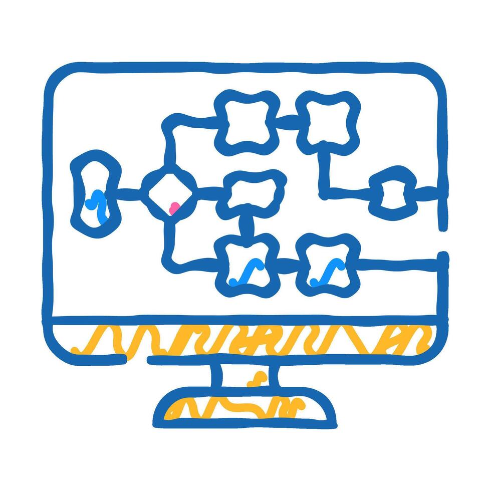 electrical circuit computer screen icon doodle illustration vector