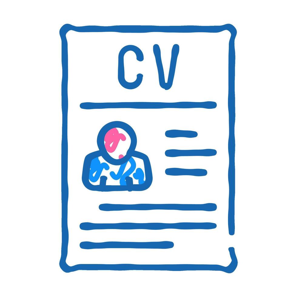 curriculum vitae cv icon doodle illustration vector