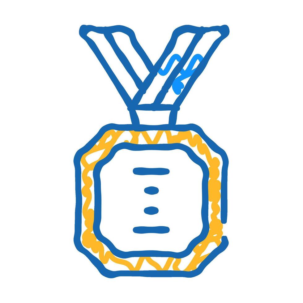 golden medal sign icon doodle illustration vector