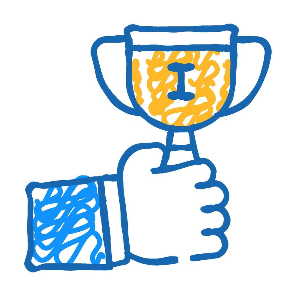 winner cup sign icon doodle illustration vector