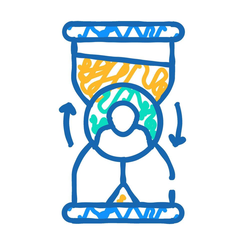 ovretime work sign icon doodle illustration vector