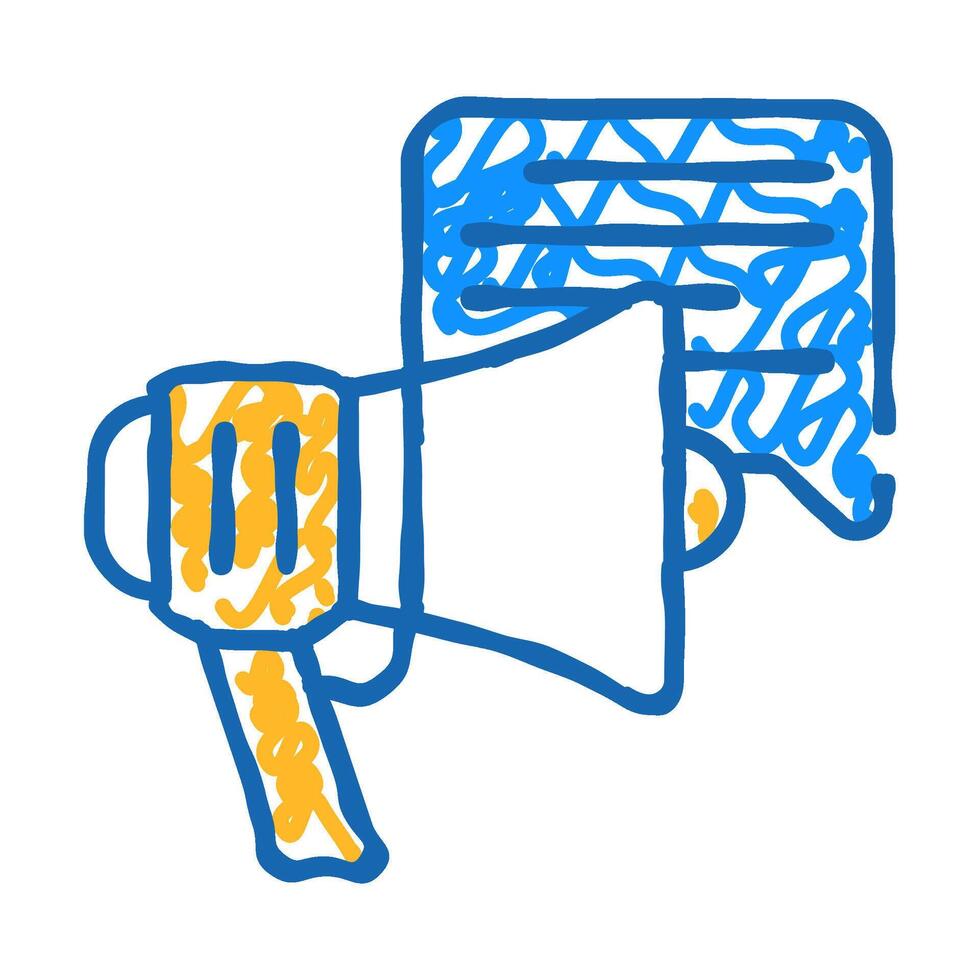 advert loudspeaker sign icon doodle illustration vector