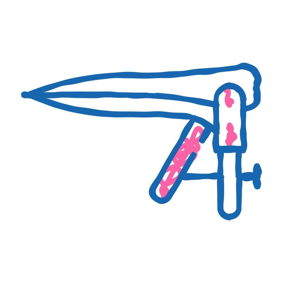 gynecological speculum sign icon doodle illustration vector