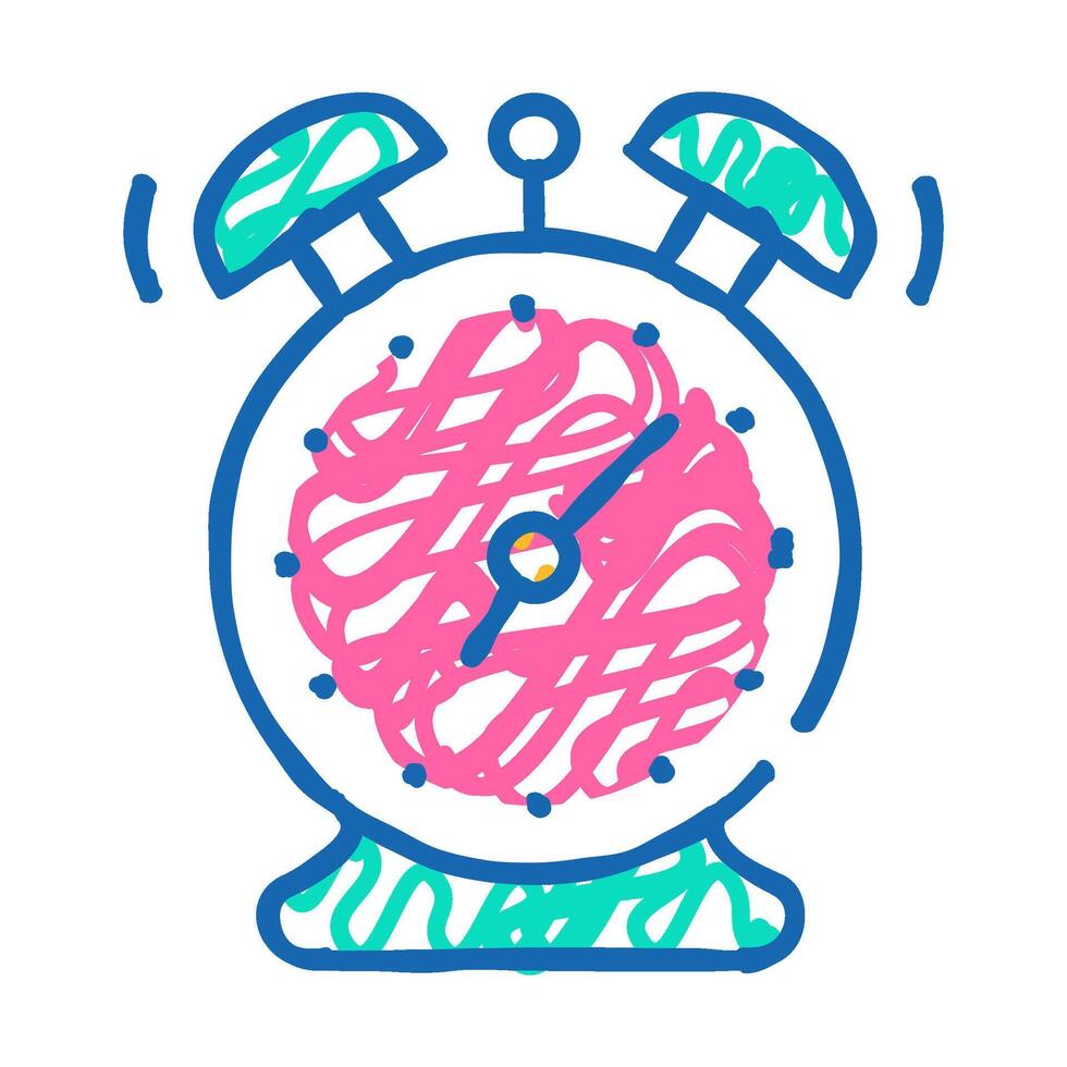 alarm clock sign icon doodle illustration vector