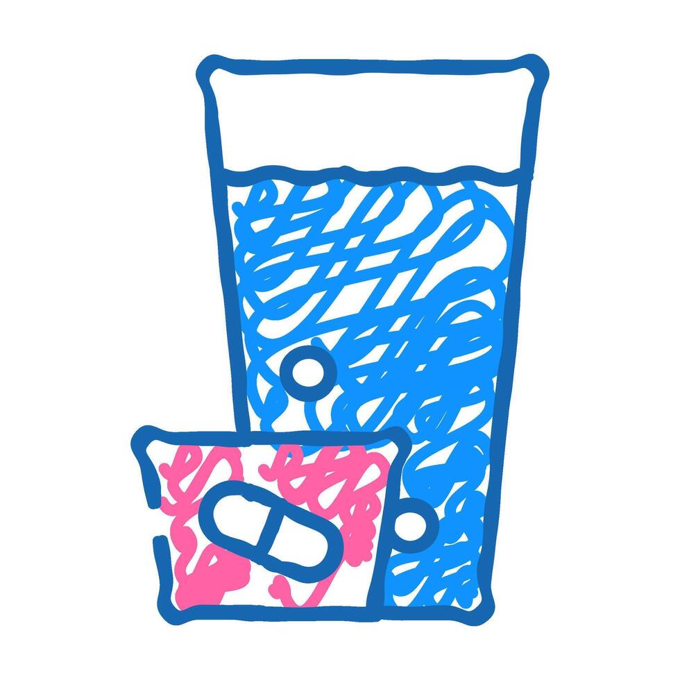 pills dose sign icon doodle illustration vector