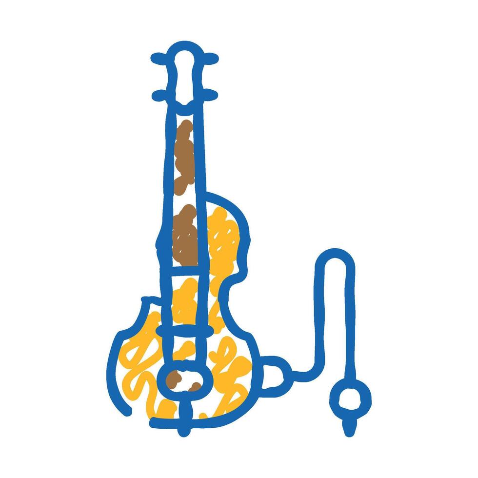 electric violin icon doodle illustration vector