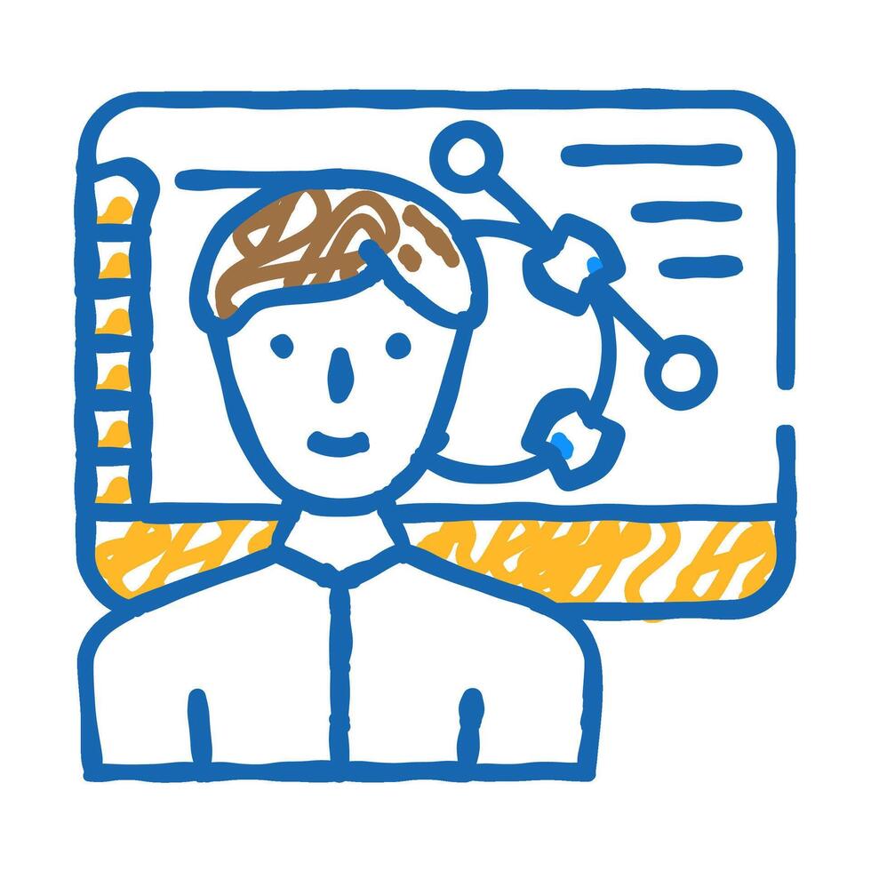 designer worker flat icon doodle illustration vector
