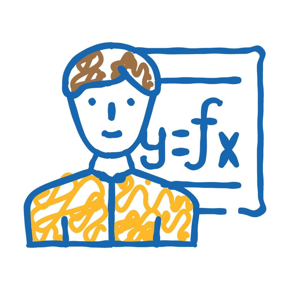 mathematician engineer worker icon doodle illustration vector