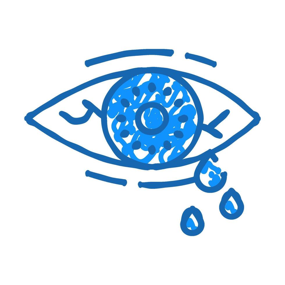 eye tearing icon doodle illustration vector