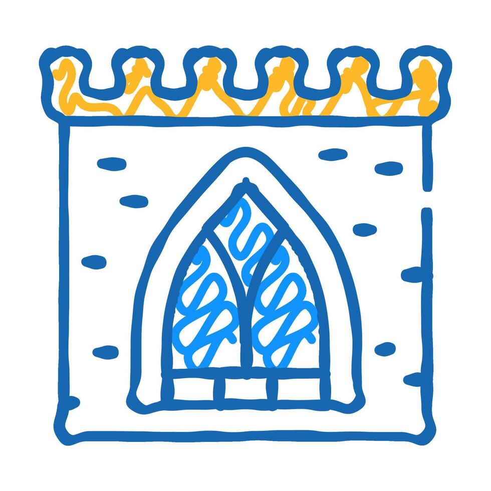 window of ancient castle icon doodle illustration vector