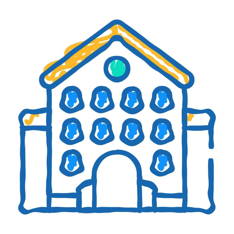 castle main building icon doodle illustration vector