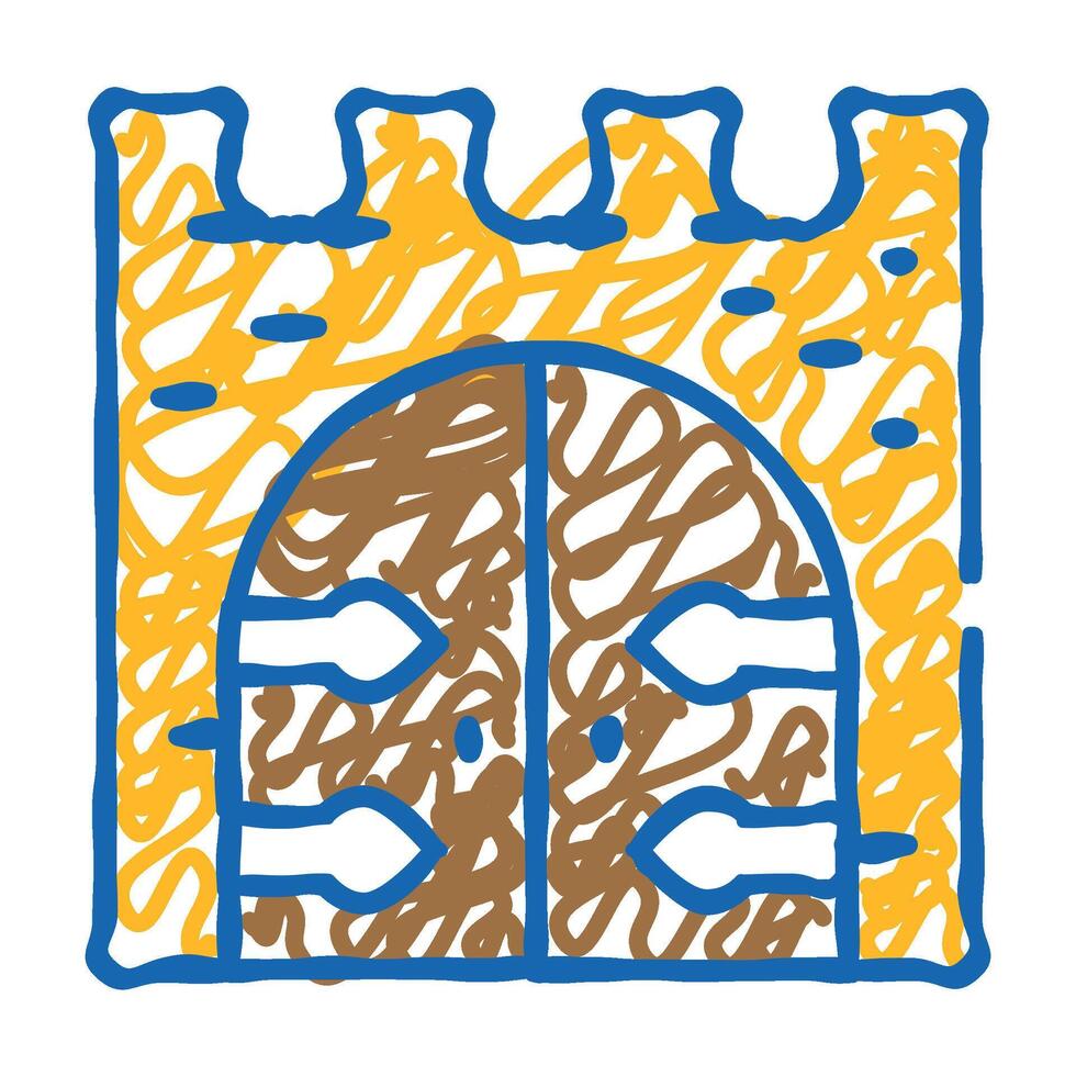 goal of medieval castle icon doodle illustration vector