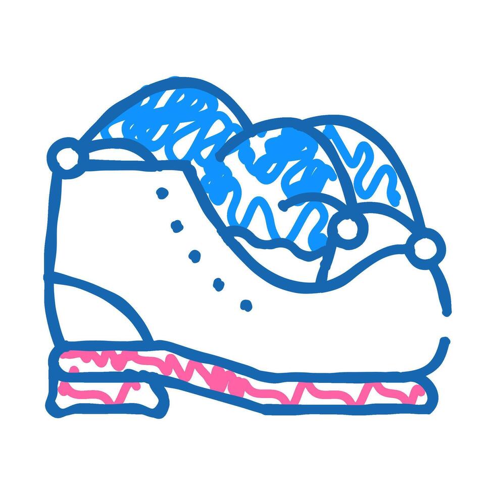 clown boot and hat icon doodle illustration vector