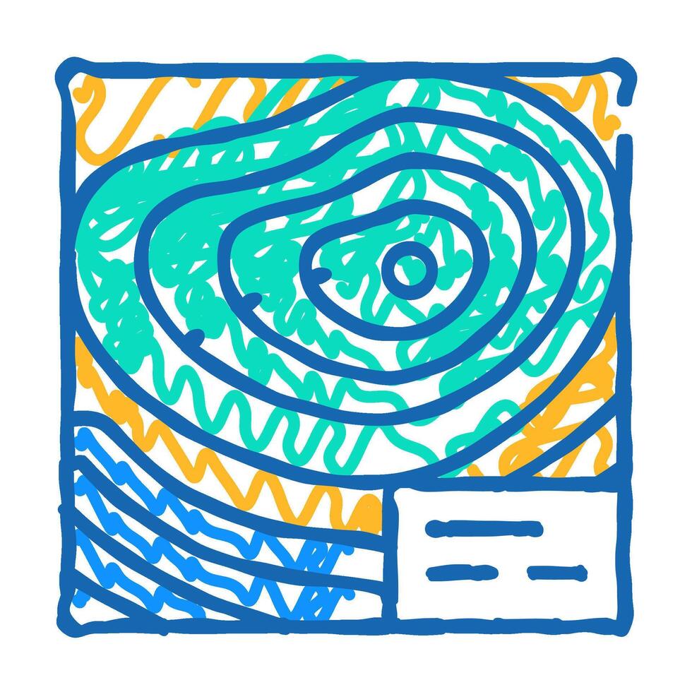 topographic map icon doodle illustration vector