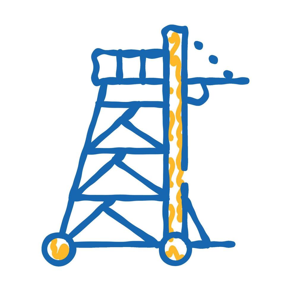 siege tower icon doodle illustration vector